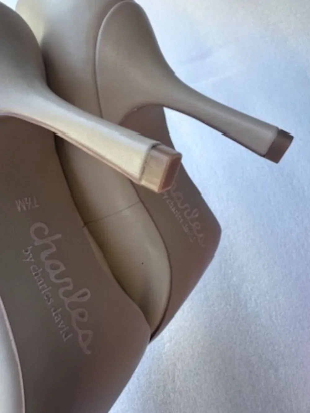 Charles David Tan Leather Pointed Toe Pumps Heels Women Size